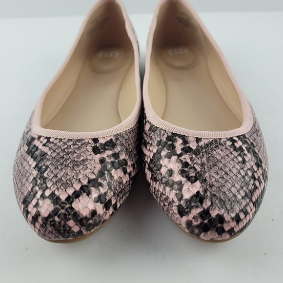 Nordstrom Bp. Bianca Blush Pink Faux Snakeskin Print Ballet Flats 6.5 - Picture 4 of 9